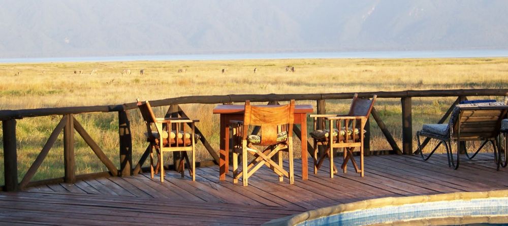 The pool deck with beautiful views at Maramboi Tented Camp, Tarangire National Park, Tanzania - Image 3