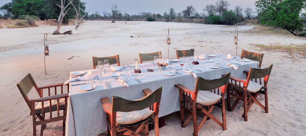 Dinner in the Luwi River at Nsolo Bush Camp, South Luangwa National Park, Zambia - Image 1