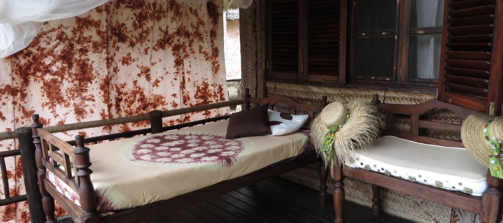 A comfortable outdoor area to lounge at Pole Pole Bungalow Resort, Mafia Island, Tanzania (Mango staff photo) - Image 3