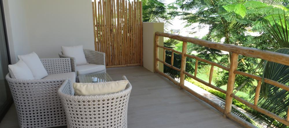 A private balcony overlooks the tropical gardens at Gold Zanzibar Beach House & Spa, Zanzibar, Tanzania (Mango staff photo) - Image 17
