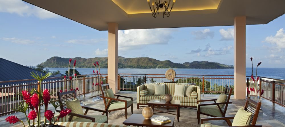 Open air lounge with stunning vistas at Raffles Praslin, Praslin, Seychelles - Image 13