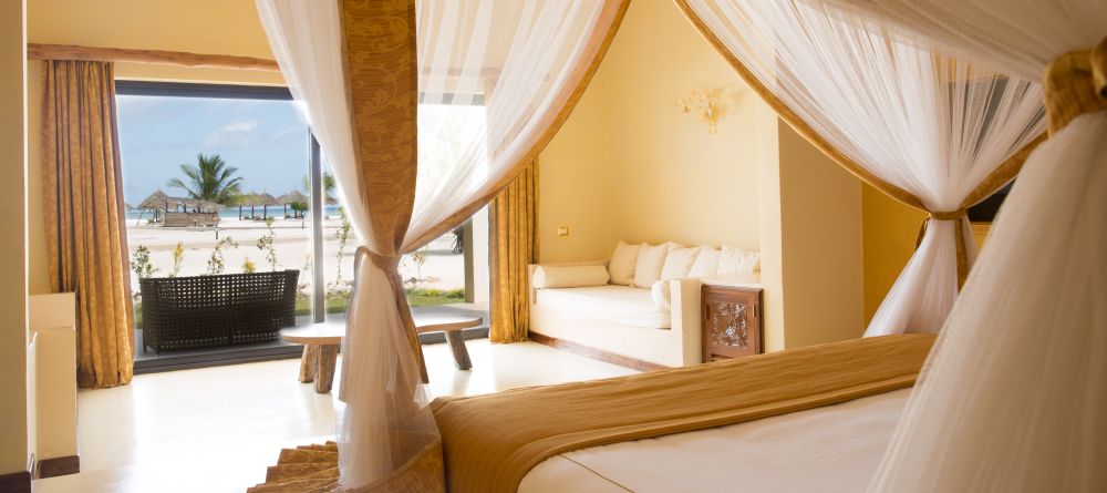 The Beach Suite overlooks the white sand beach and turquoise waters at Gold Zanzibar Beach House & Spa, Zanzibar, Tanzania - Image 7