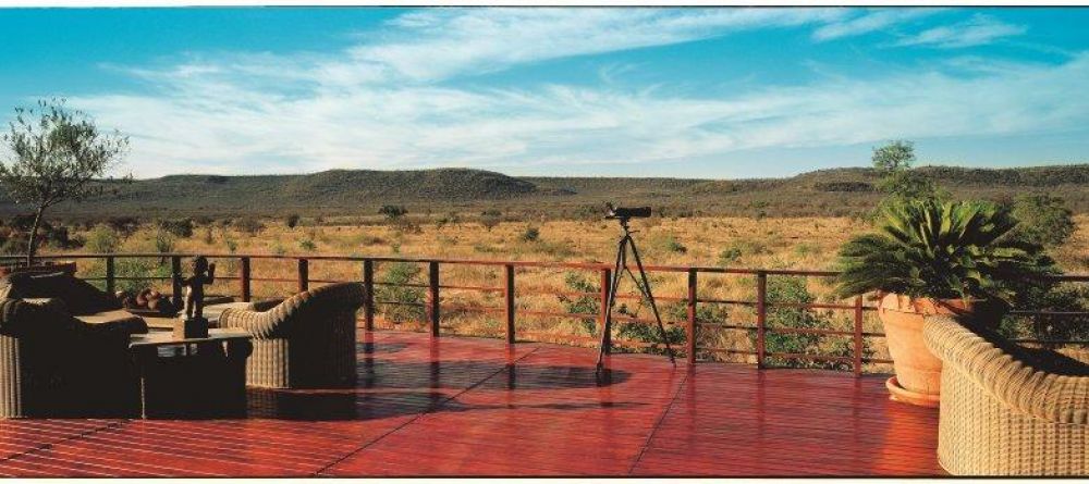 The deck with a beautiful view at Mateya Safari Lodge, Madikwe Game Reserve, South Africa - Image 1