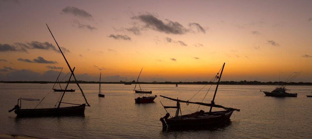 Dhows at sunset at Peponi Hotel, Lamu Island, Kenya - Image 2