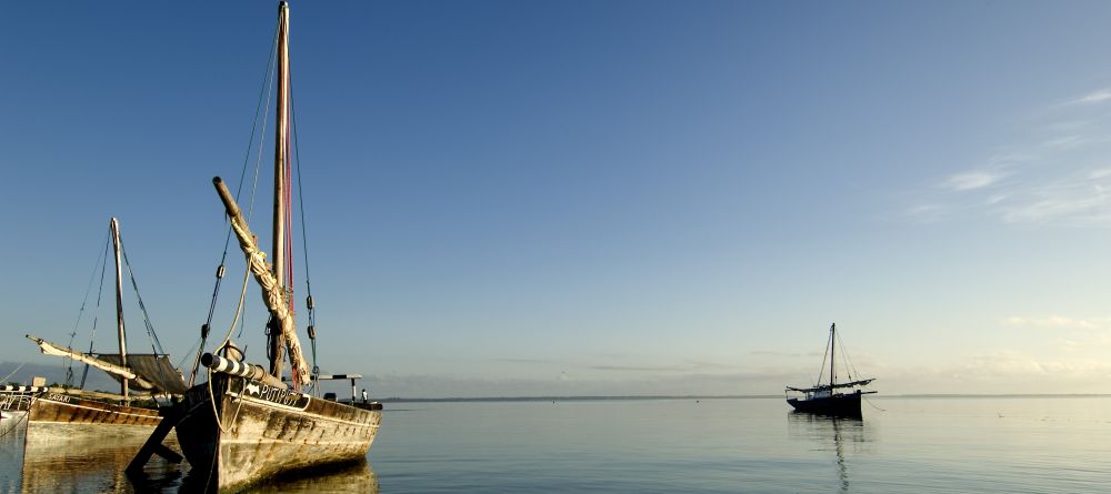 Dhow cruisers float in the serene waters at Pole Pole Bungalow Resort, Mafia Island, Tanzania - Image 13
