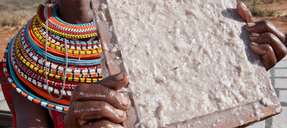 Handmade elephant dung paper produced by the local Maasai at Sabuk Lodge, Laikipia, Kenya - Image 8