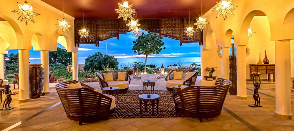 Striking decor greets guests in the reception area at Hideaway of Nungwi Resort & Spa, Zanzibar, Tanzania - Image 12