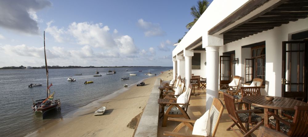 Veranda on the beach at Peponi Hotel, Lamu Island, Kenya - Image 6