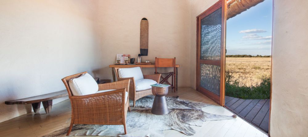 Bedroom Lounge at Nxai Pan Camp, Nxai Pan National Park, Botswana - Image 4