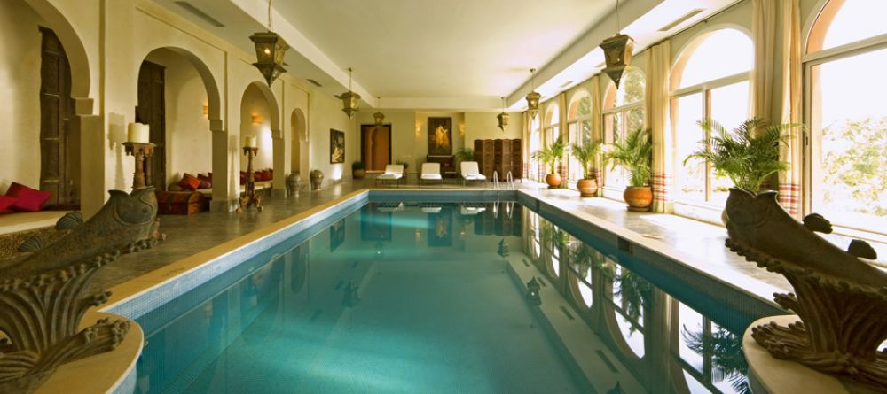 Luxurious indoor pool at Kasbah Tamadot, Atlas Mountains, Morocco - Image 5