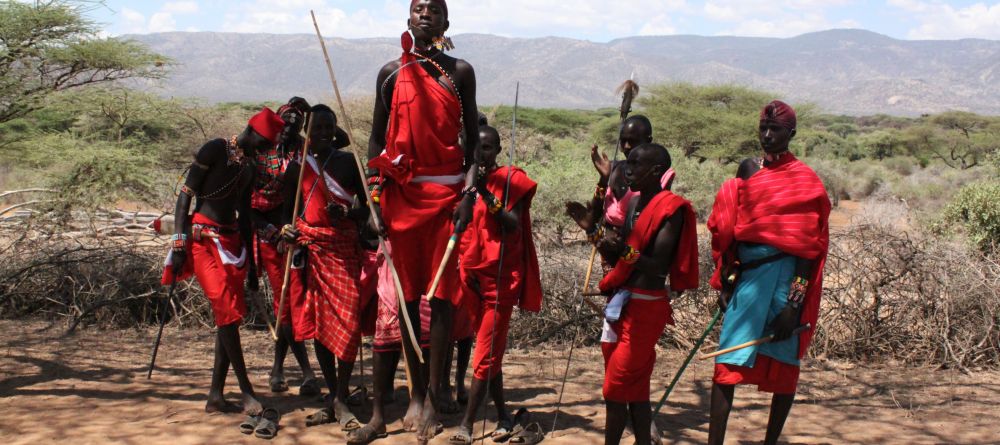 Maasai jumping at Lewa Wilderness Trails, Lewa Conservancy, Kenya - Image 2