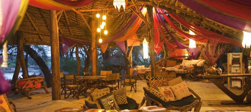 Main tent at night at Elephant Watch Camp, Samburu National Reserve, Kenya - Image 1