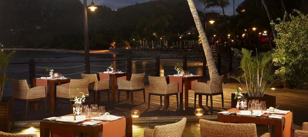 Outdoor evening dining by the beach at Le Meridien Fishermans Cove, Mahe, Seychelles - Image 3