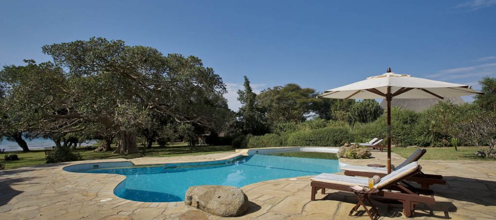 The pool with a lake view at Rusinga Island Lodge, Lake Victoria, Kenya - Image 3