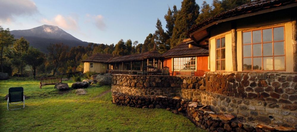 Exterior at sunset at Mount Gahinga Lodge, Mgahinga National Park, Uganda - Image 2
