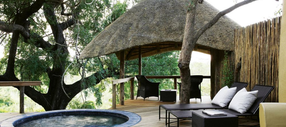 The private plunge pool and gazebo-style deck at Londolozi Varty Camp, Sabi Sands Game Reserve, South Africa - Image 3