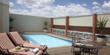 The sunny pool at Kalahari Sands Hotel, Windhoek, Namibia