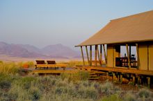 Tent exterior at Wolwedans Dune Camp, NamibRand Nature Reserve, Namibia
