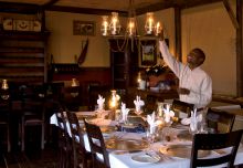 Fine dining at Wolwedans Dune Camp, NamibRand Nature Reserve, Namibia