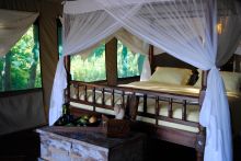 Bedroom at Kungwe Beach Lodge, Mahale Mountains National Park, Tanzania