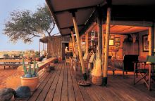 Patio with a stunning view at Wolwedans Dune Camp, NamibRand Nature Reserve, Namibia