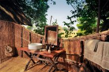 Bathroom at Luwi Bush Camp, South Luangwa National Park, Zambia