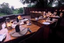 Dining area at Mashatu Tented Camp, Mashatu Game Reserve, Botswana