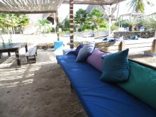 A sunny outdoor lounge area at Matemwe Beach Village, Zanzibar, Tanzania (Mango staff photo)