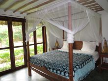 The bedrooms are comfortable with Zanzibar-inspired decor at Villa Turquoise, Zanzibar, Tanzania (Mango staff photo)