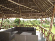 An open and airy veranda overlooks the pool and ocean at Villa Turquoise, Zanzibar, Tanzania (Mango staff photo)