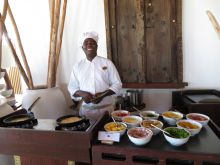 The chef creates delectable dishes from fresh ingredients at The Residence Zanzibar, Zanzibar, Tanzania (Mango staff photo)