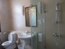 Clean, modern bathrooms at Maru Maru Hotel Zanzibar, Zanzibar, Tanzania (Mango staff photo)