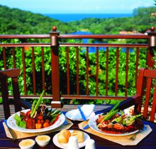 Dining on the private balcony at Zimbali Lodge, KwaZulu-Natal, South Africa