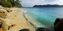 Pristine beaches at Raffles Praslin, Praslin, Seychelles