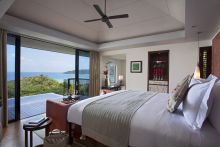 Bedroom at Raffles Praslin, Praslin, Seychelles