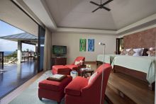 Bedroom at Raffles Praslin, Praslin, Seychelles