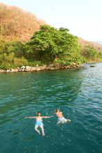 Snorkeling off the coast at Kungwe Beach Lodge, Mahale Mountains National Park, Tanzania