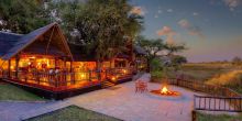 The elegant and peaceful setting of the Khwai River Lodge, Moremi Game Reserve, Botswana