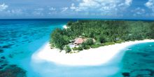 Aerial shot of the lodge setting at Denis Island Lodge, Denis Island, Seychelles