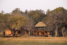 Camp setting at Xudum Okavango Delta Lodge, Okavango Delta, Botswana (AndBeyond)
