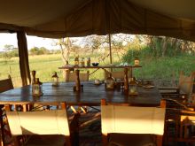 The dining area at Ubuntu Camp, Serengeti National Park, Tanzania
