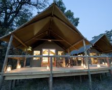 Text exterior at Banoka Bush Camp, Okavango Delta, Botswana (Dana Allen)