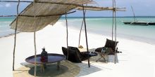Beach dining at Funzi Keys, Funzi Island, Kenya