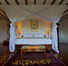 Bedroom at Kleins Camp, Serengeti National Park, Tanzania Â© AndBeyond