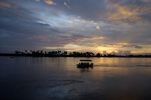 Boating at sunset at Selous Impala Camp, Selous National Park, Tanzania