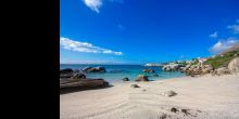 Endless shades of blue create a stunning place to soak up the sun at Boulders Beach, Cape Town, South Africa