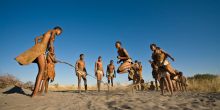 The San Bushmen at Grasslands Bushman Lodge, Central Kalahari Game Reserve, Botswana