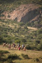 A camel back safari trek at Sabuk Lodge, Laikipia, Kenya