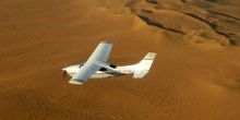 Cessna 210 over Namib desert