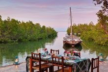 Dining at Chole Mjini Lodge, Mafia Island, Tanzania